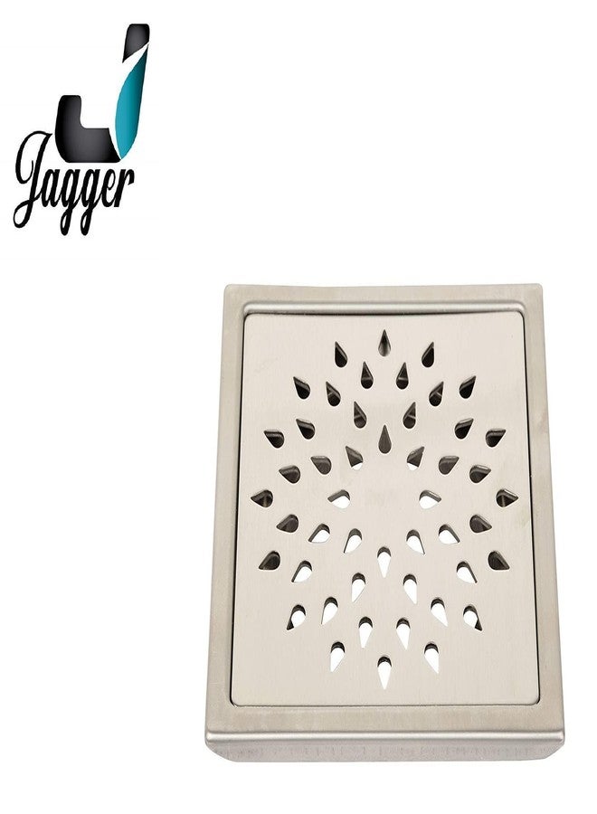 JAGGER DJ3003 Square Stainless Steel Bathroom Drain Jali with Cover Without Hole for Floor Water Drain Grating for Home/Bathroom Easy to Clean Blockage (Without Hole Drain Jalli) - Image 2